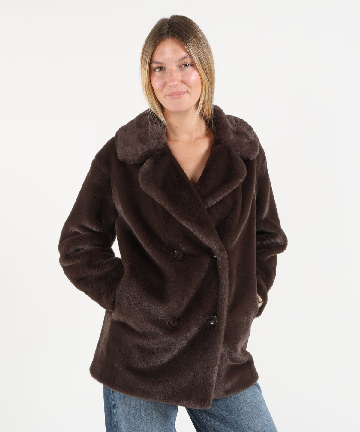HERNO Short faux fur coat