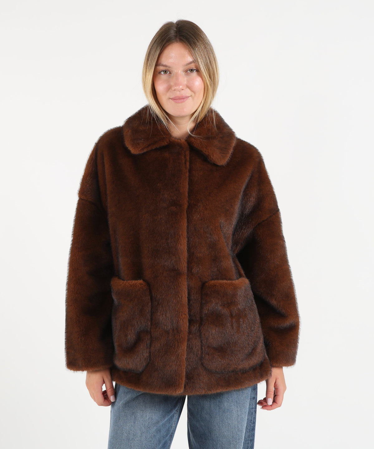 HERNO Soft faux fur bomber jacket