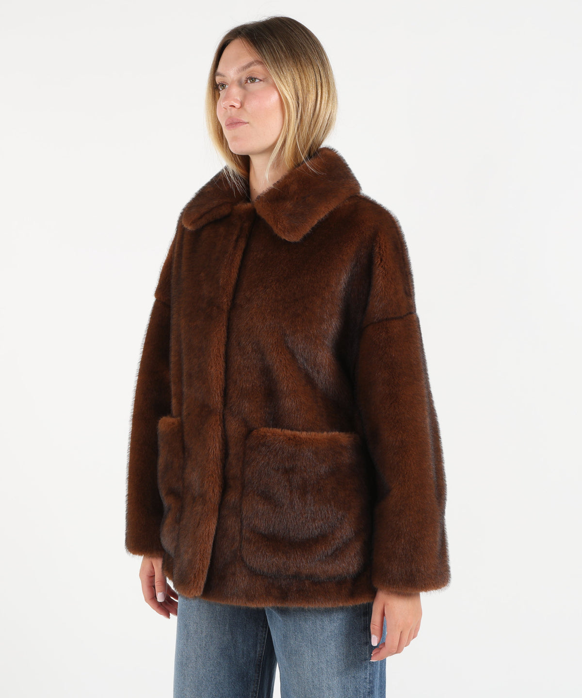HERNO Soft faux fur bomber jacket