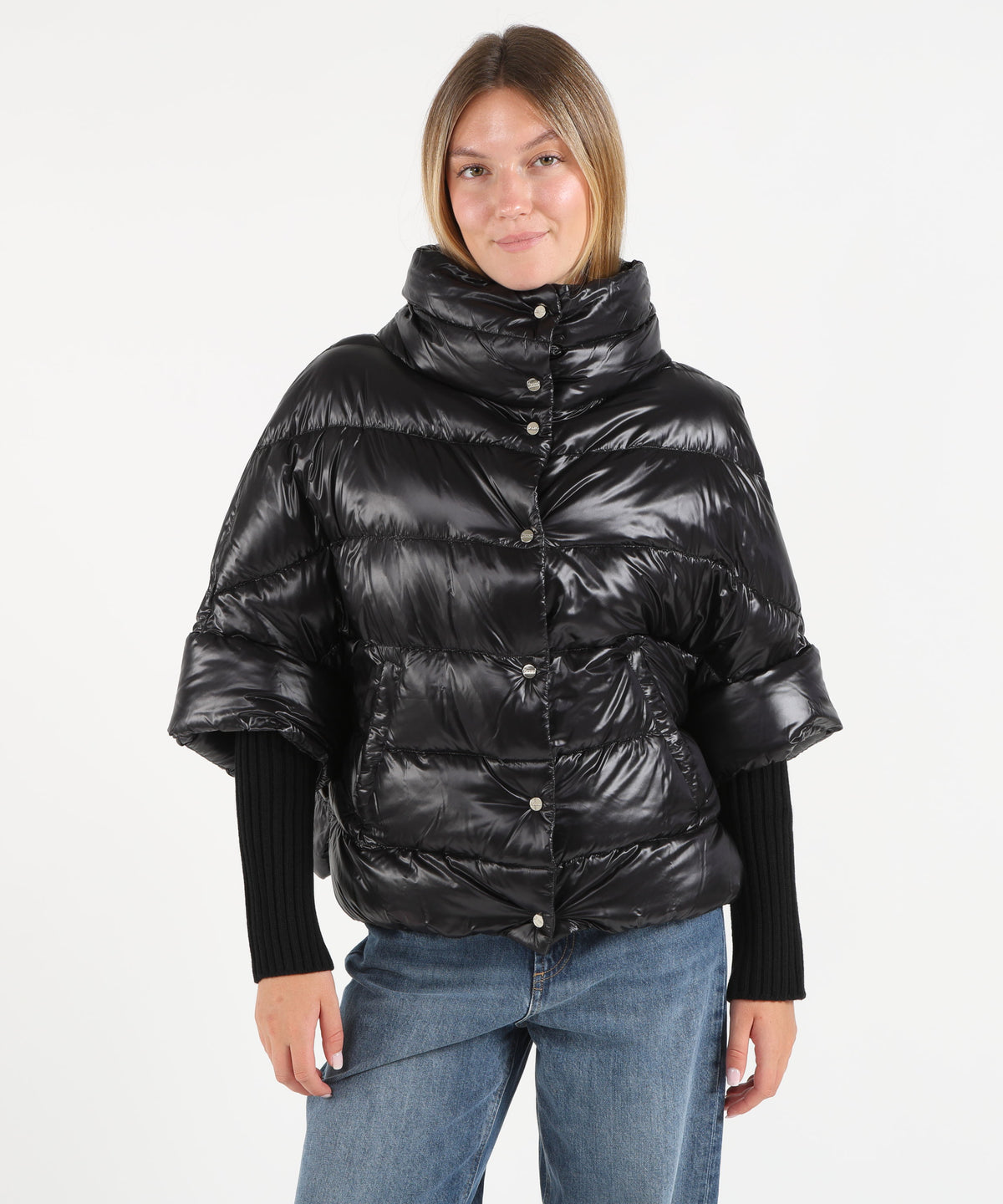 HERNO Three-quarter sleeve puffer jacket