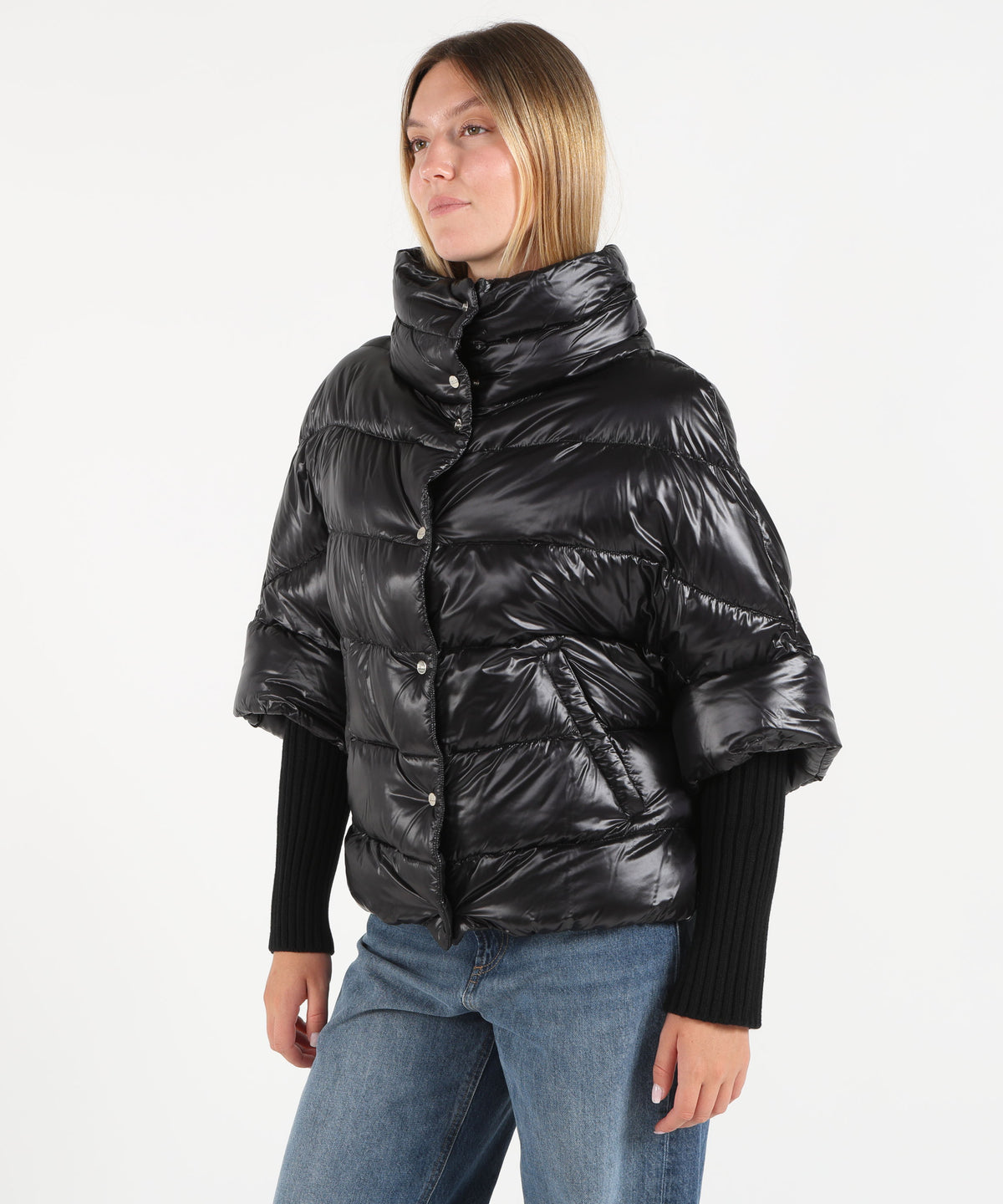 HERNO Three-quarter sleeve puffer jacket