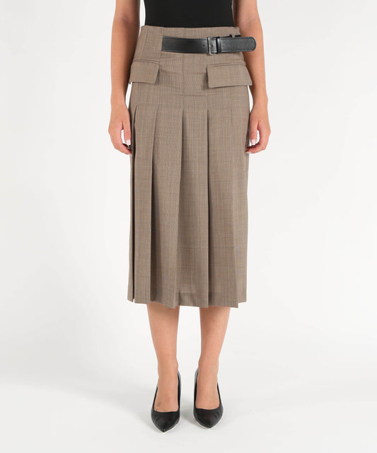 Gonne SEMICOUTURE Gonna cressida Galles beige | SEMICOUTURE