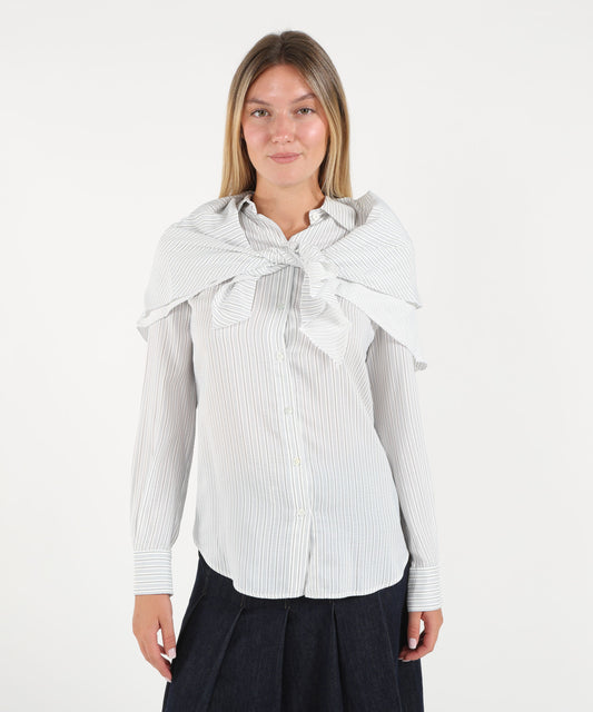 Camicie SEMICOUTURE Camicia bonnie Rigata bianco | SEMICOUTURE