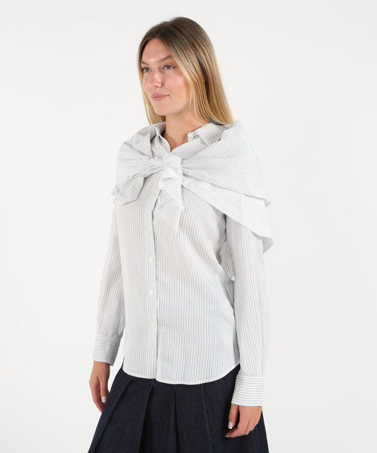 Camicie SEMICOUTURE Camicia bonnie Rigata bianco | SEMICOUTURE