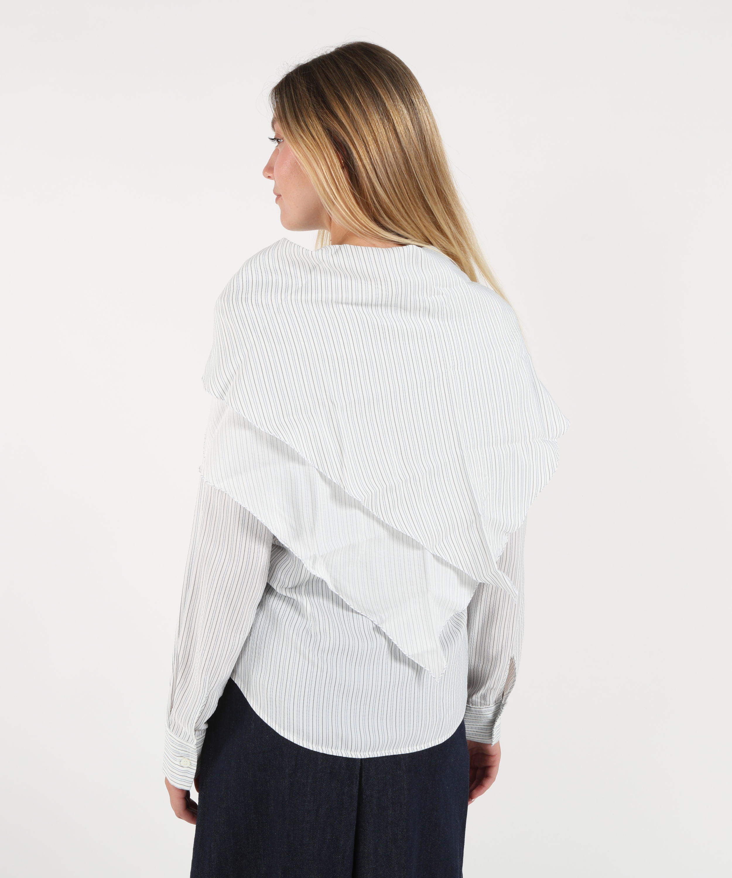 Camicie SEMICOUTURE Camicia bonnie Rigata bianco | SEMICOUTURE