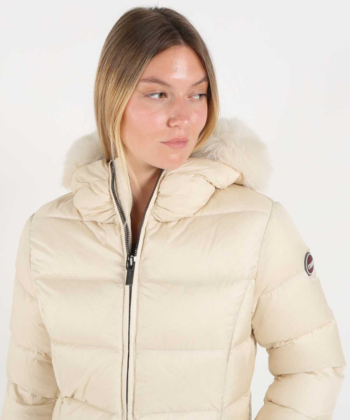 COLMAR Long Down Jacket with Faux Fur
