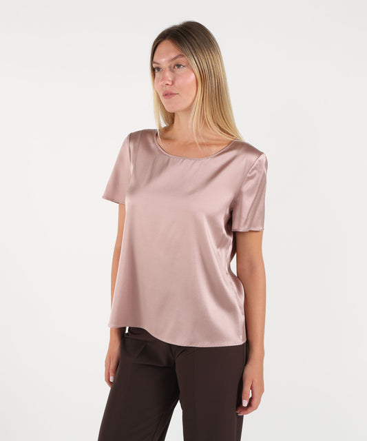 T-shirts PENNYBLACK Stretch silk satin T-shirt Rosa | PENNYBLACK