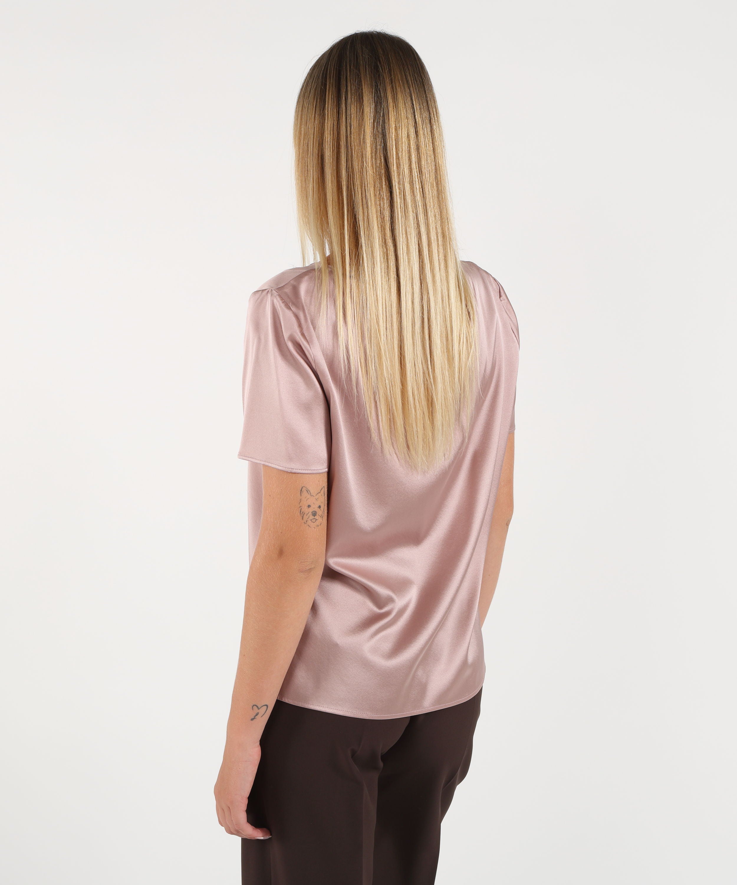T-shirts PENNYBLACK Stretch silk satin T-shirt Rosa | PENNYBLACK
