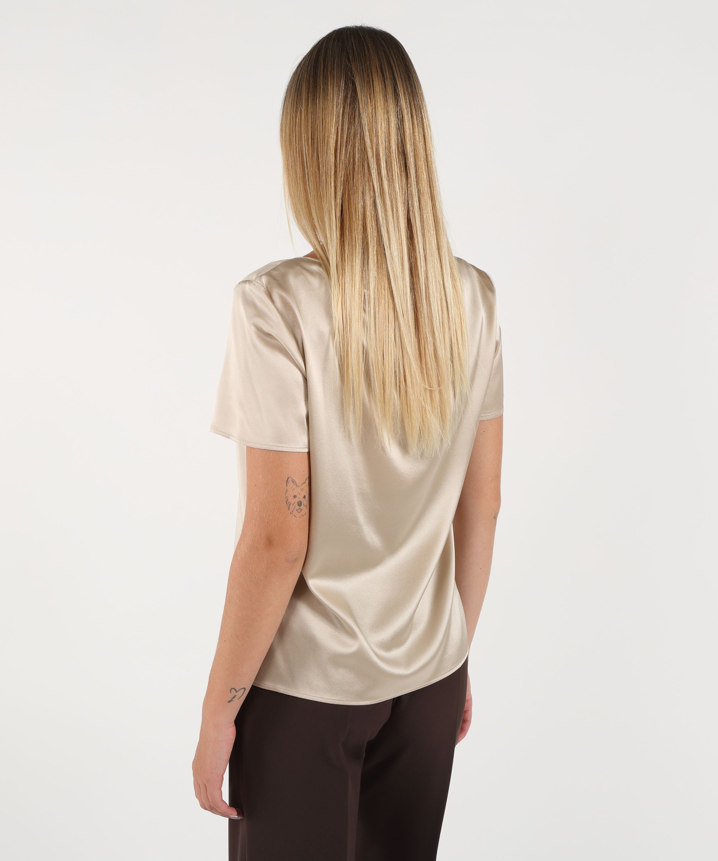 T-shirts PENNYBLACK Stretch silk satin T-shirt Beige | PENNYBLACK