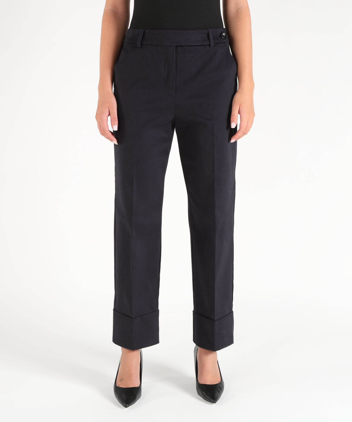Trousers PENNYBLACK Cotton satin trousers Blu | PENNYBLACK