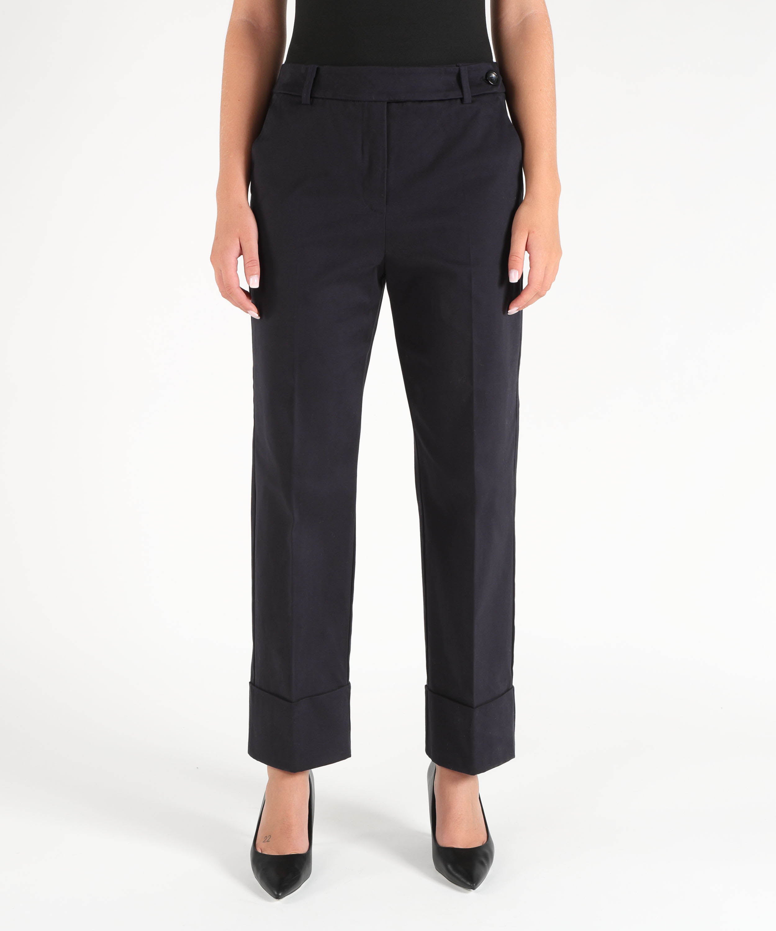 Trousers PENNYBLACK Cotton satin trousers Blu | PENNYBLACK