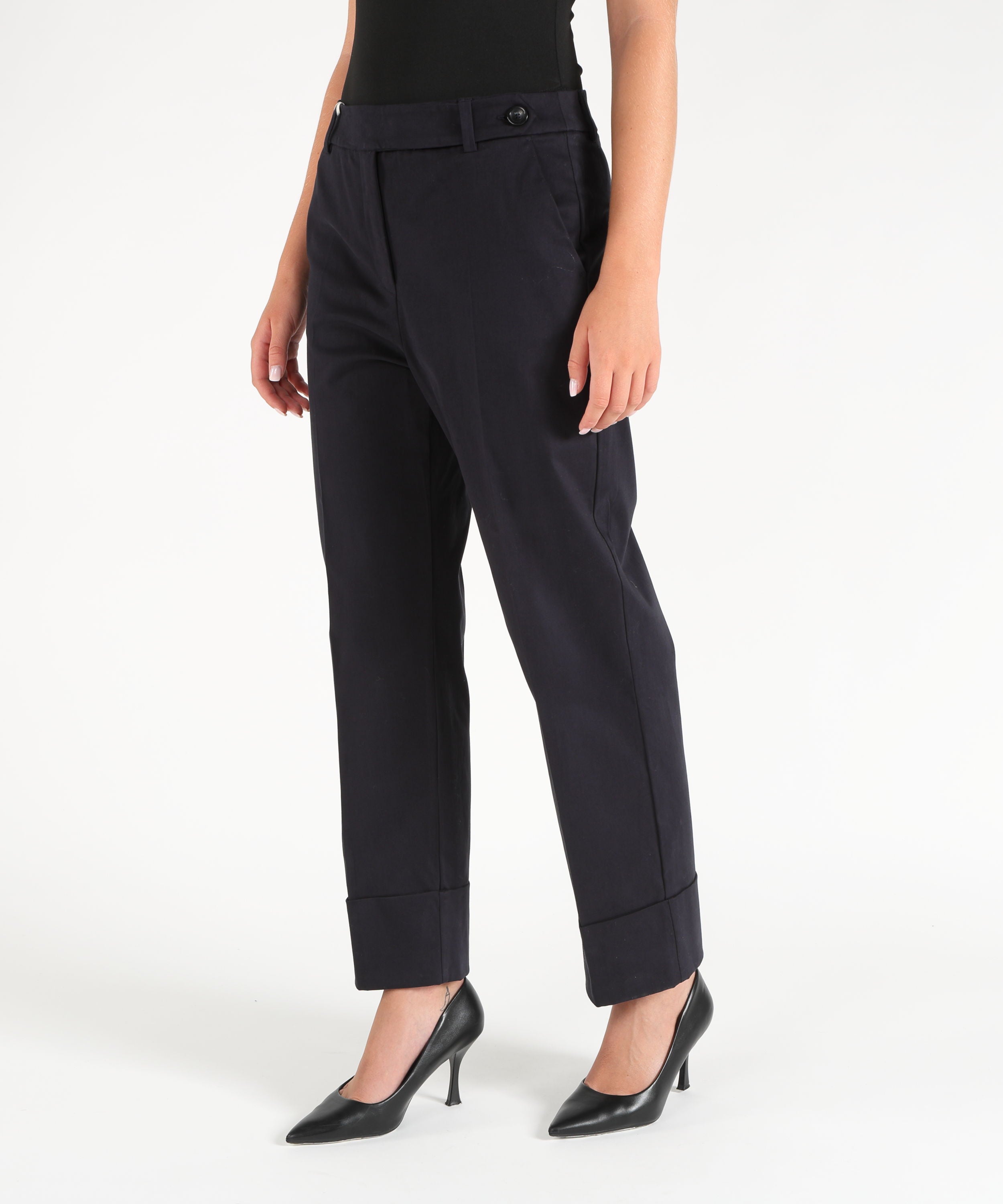 Trousers PENNYBLACK Cotton satin trousers Blu | PENNYBLACK