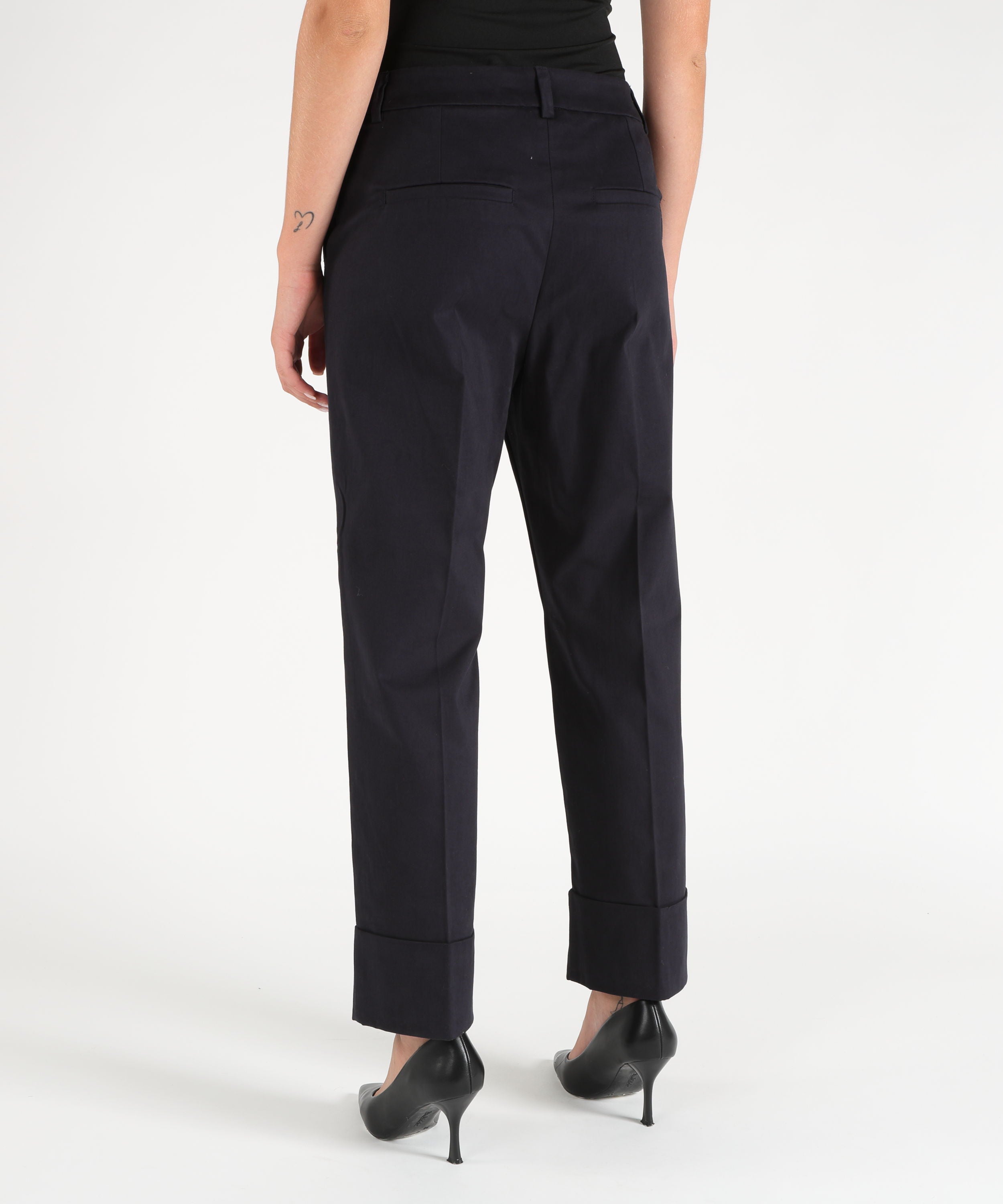 Trousers PENNYBLACK Cotton satin trousers Blu | PENNYBLACK