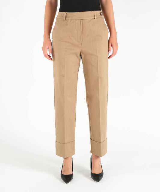 Trousers PENNYBLACK Cotton satin trousers Cammello | PENNYBLACK
