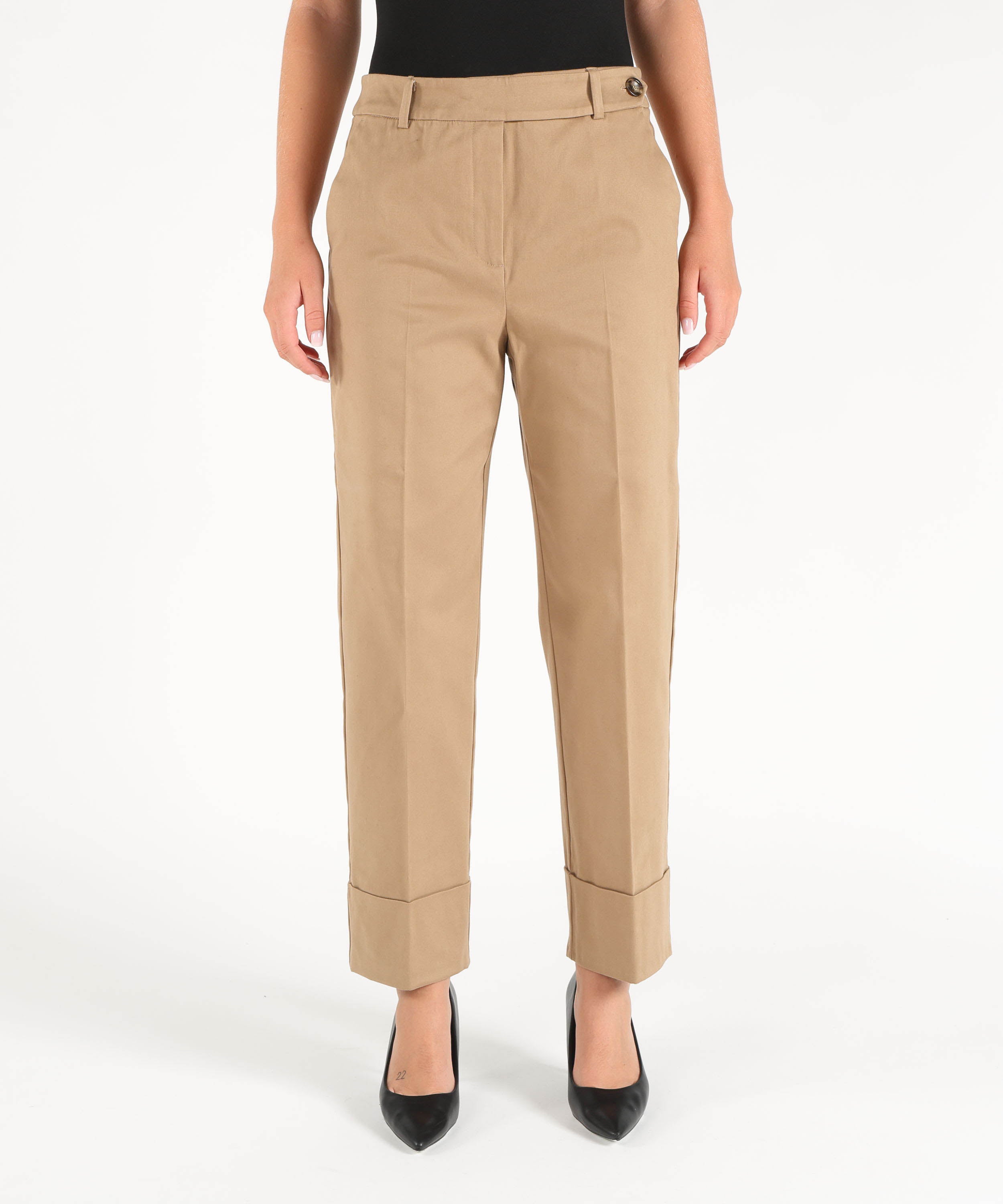 Trousers PENNYBLACK Cotton satin trousers Cammello | PENNYBLACK