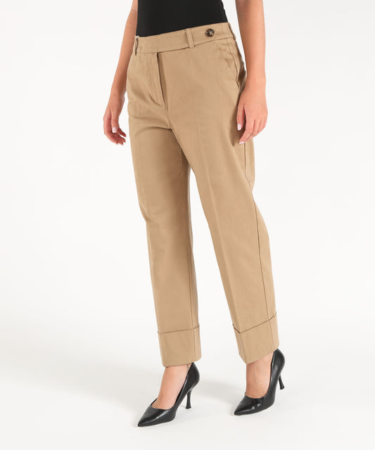 Trousers PENNYBLACK Cotton satin trousers Cammello | PENNYBLACK