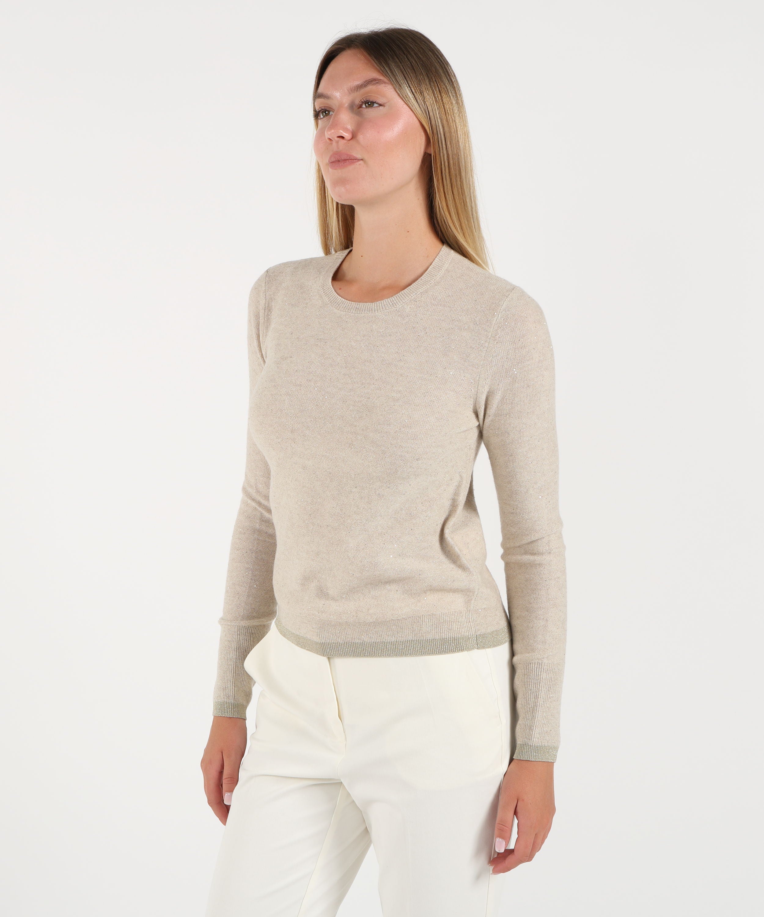 Knitwear PENNYBLACK Micro-sequin knit top Tortora | PENNYBLACK