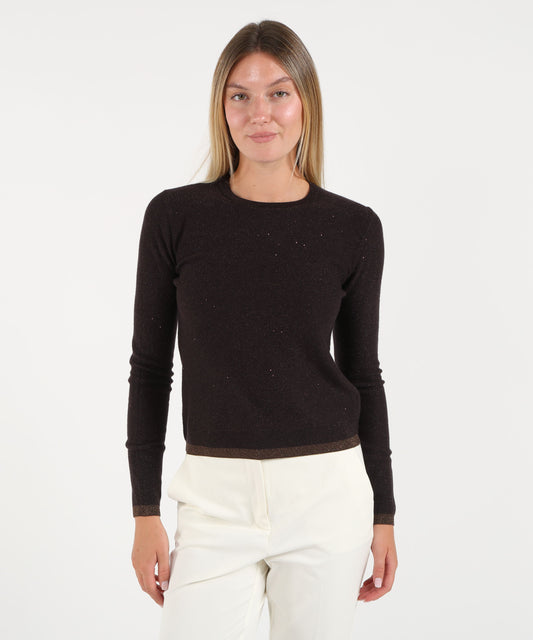 Knitwear PENNYBLACK Micro-sequin knit top Testa di moro | PENNYBLACK
