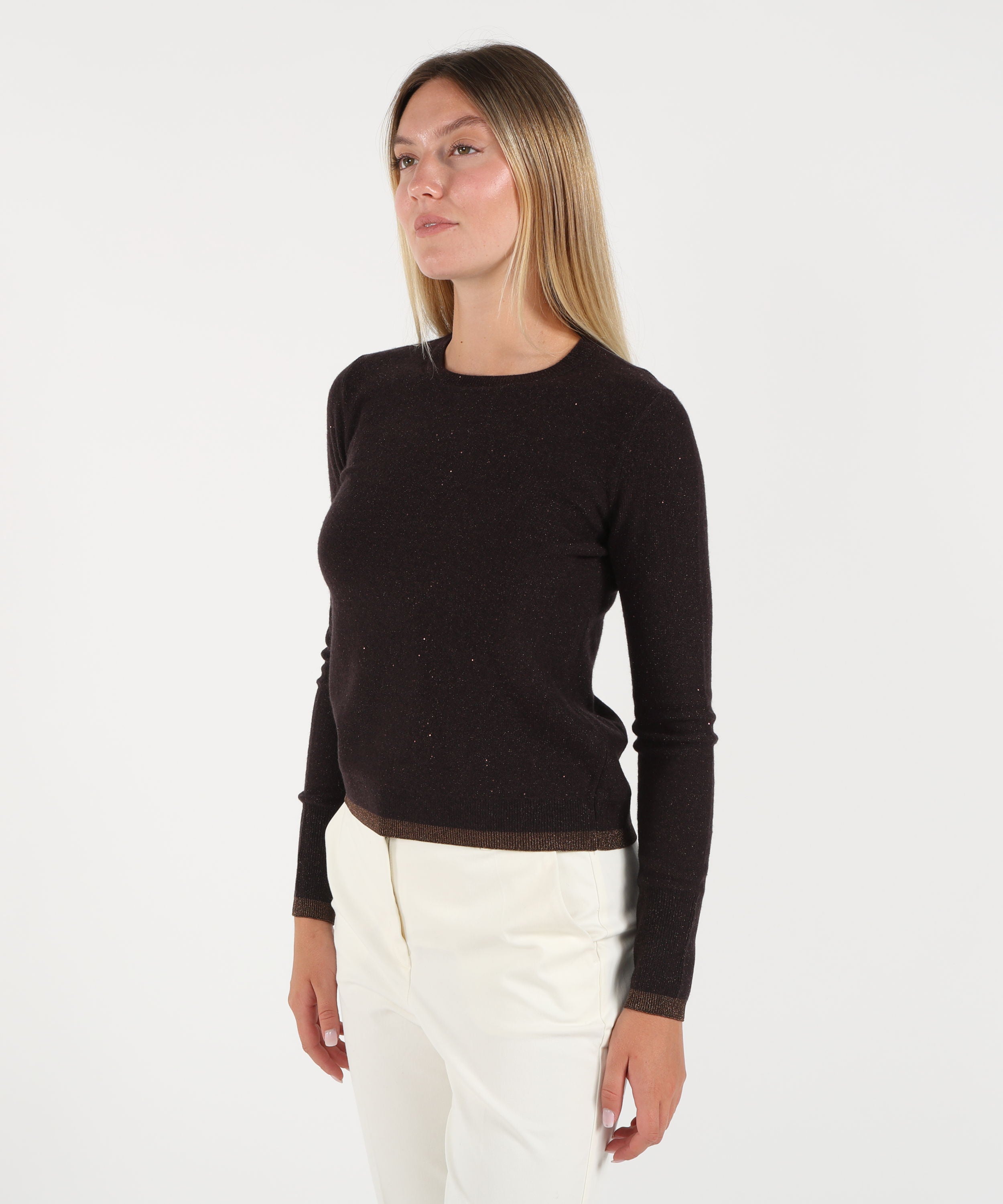 Knitwear PENNYBLACK Micro-sequin knit top Testa di moro | PENNYBLACK