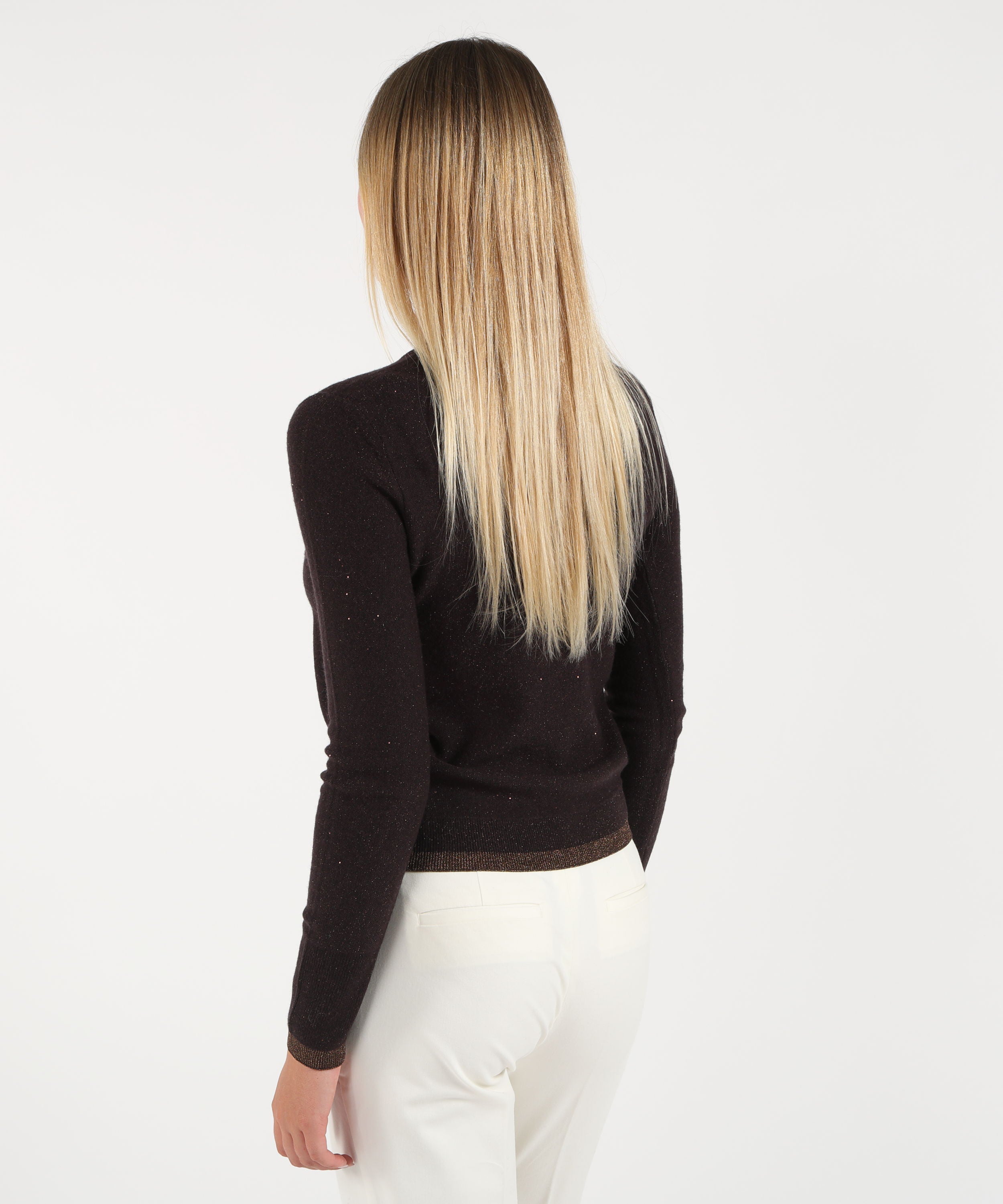 Knitwear PENNYBLACK Micro-sequin knit top Testa di moro | PENNYBLACK