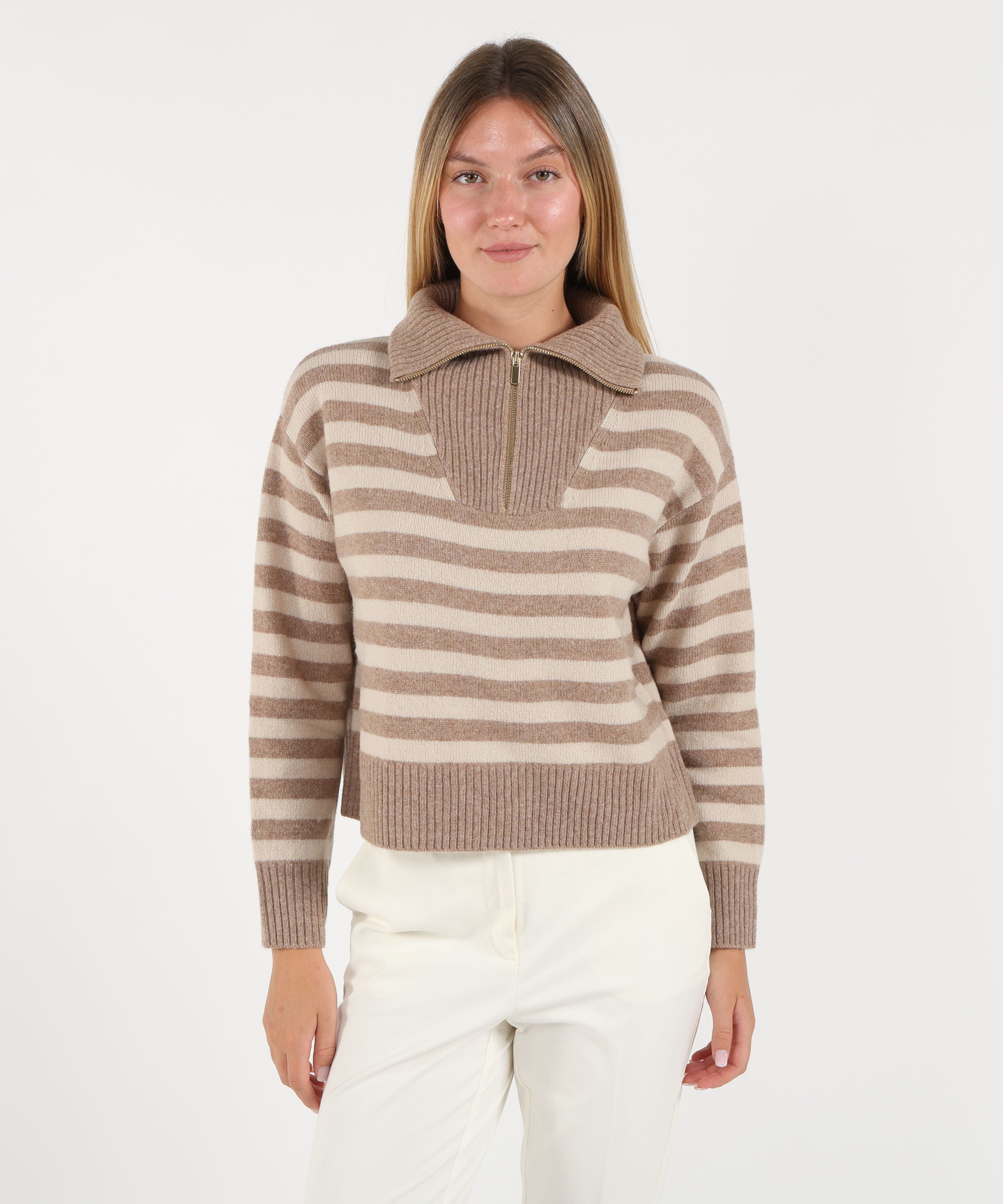 Knitwear PENNYBLACK Wool-blend knit with zip Rigata | PENNYBLACK