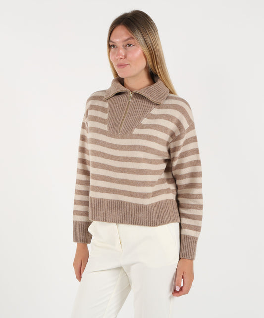 Knitwear PENNYBLACK Wool-blend knit with zip Rigata | PENNYBLACK