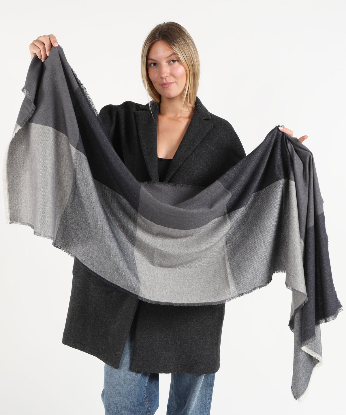 PENNYBLACK Lurex color-block stole