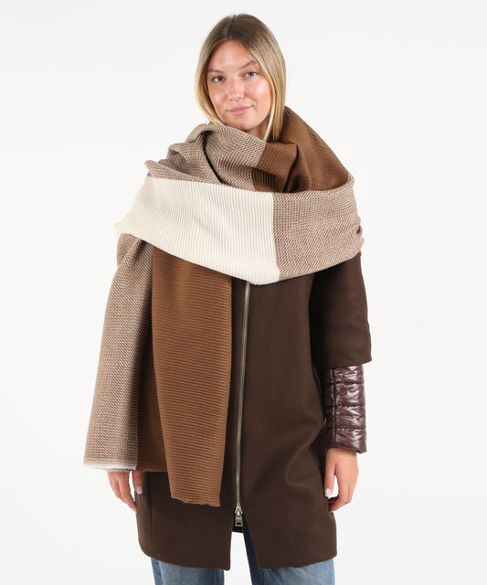 PENNYBLACK Color-block pleated stole