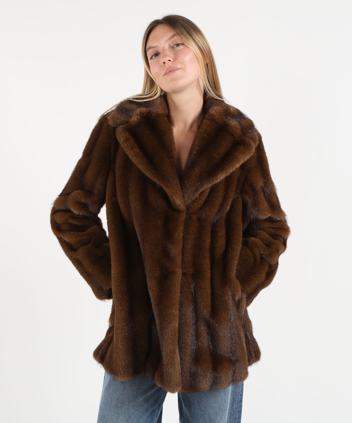 MAX MARA studio Long Faux Fur with Mink Effect