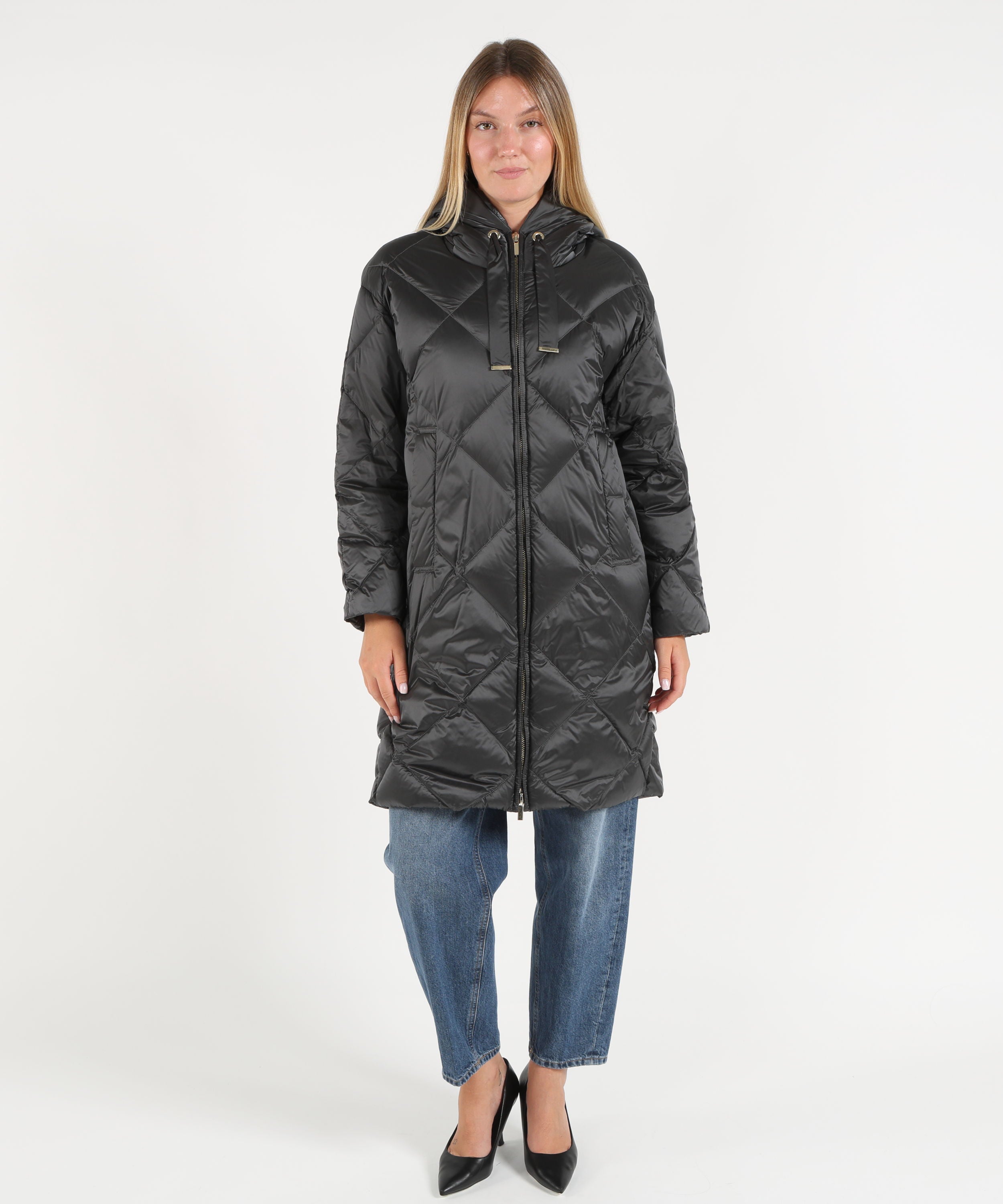 Puffer jackets MAX MARA THE CUBE Downproof, water-repellent iridescent nylon fabric for down jackets Grigio | MAX MARA THE CUBE