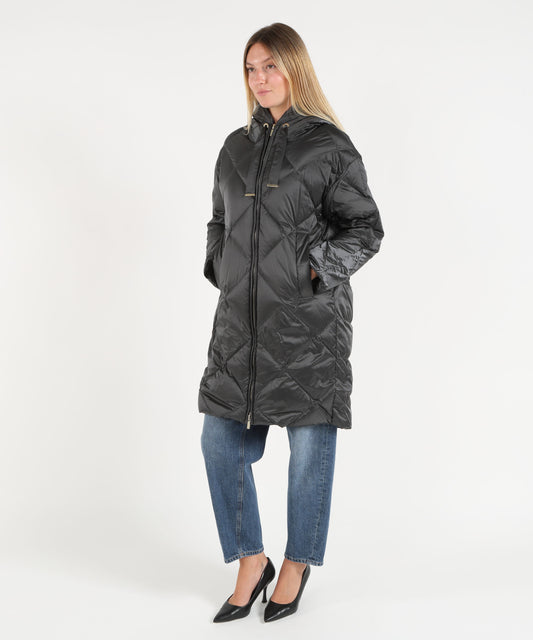 Puffer jackets MAX MARA THE CUBE Downproof, water-repellent iridescent nylon fabric for down jackets Grigio | MAX MARA THE CUBE