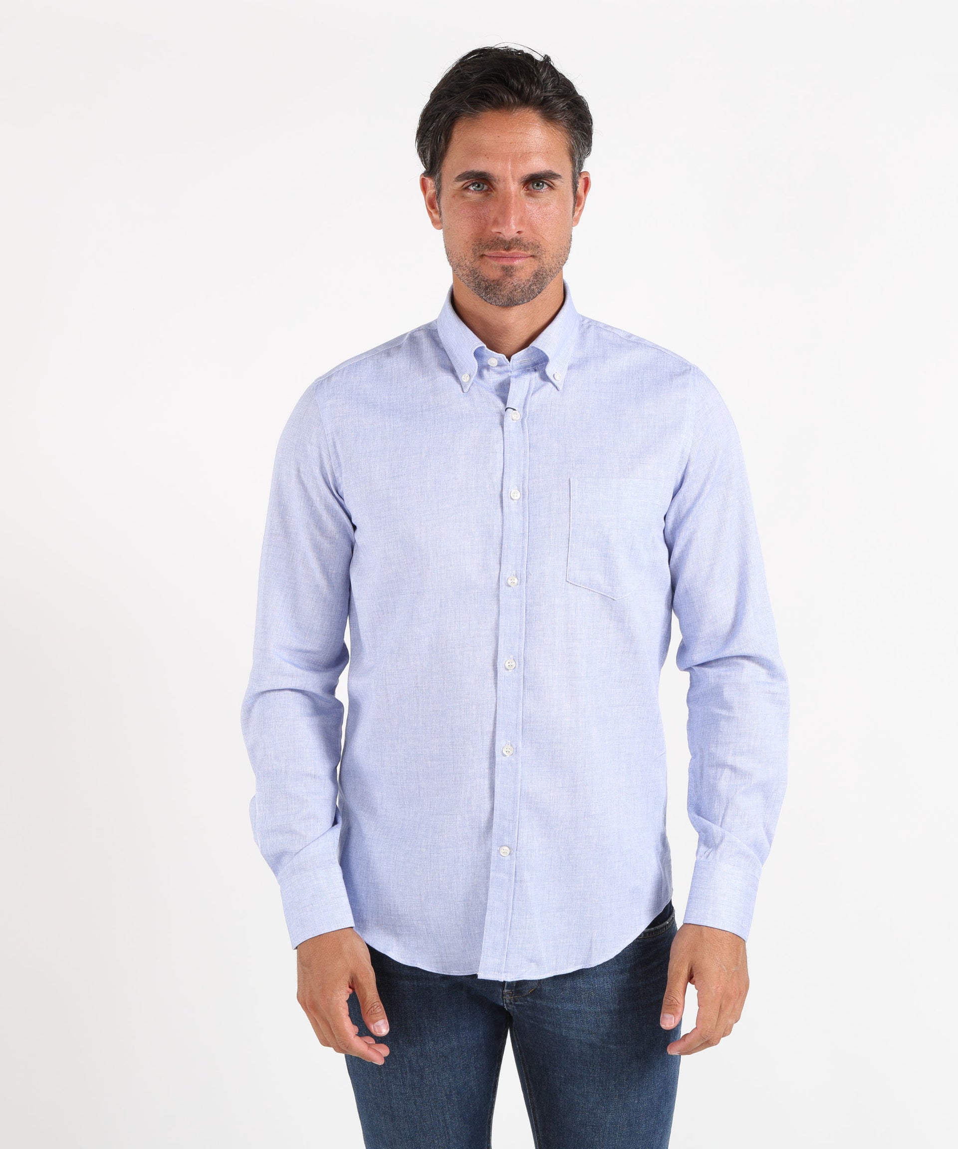 PAUL&SHARK Camicia Uomo Button-Down Effetto Denim