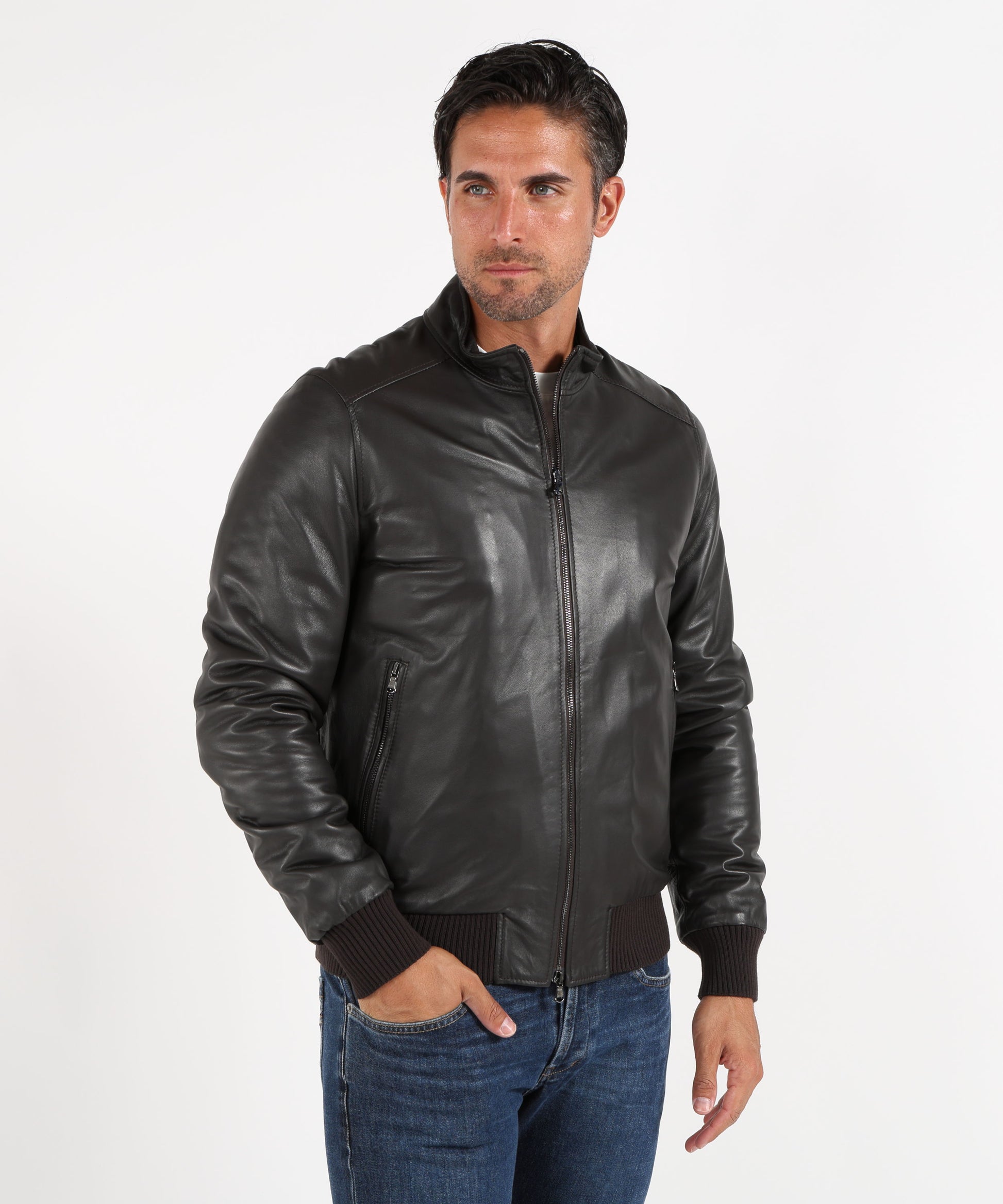 Giacche BARBA Bomber in pelle Testa di moro | BARBA