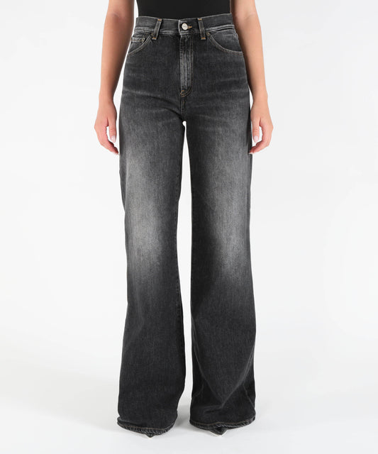Jeans DONDUP Amber Women's Wide-Leg Jeans Nero | DONDUP