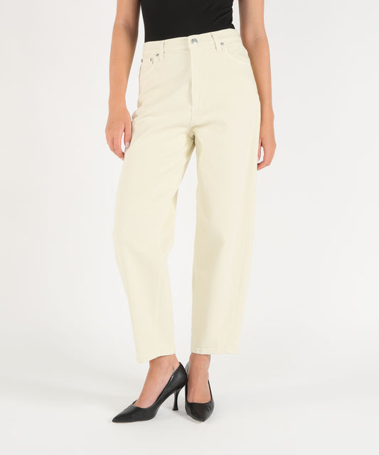 Jeans DONDUP Bessie Women's Loose-Fit Trousers Avorio | DONDUP