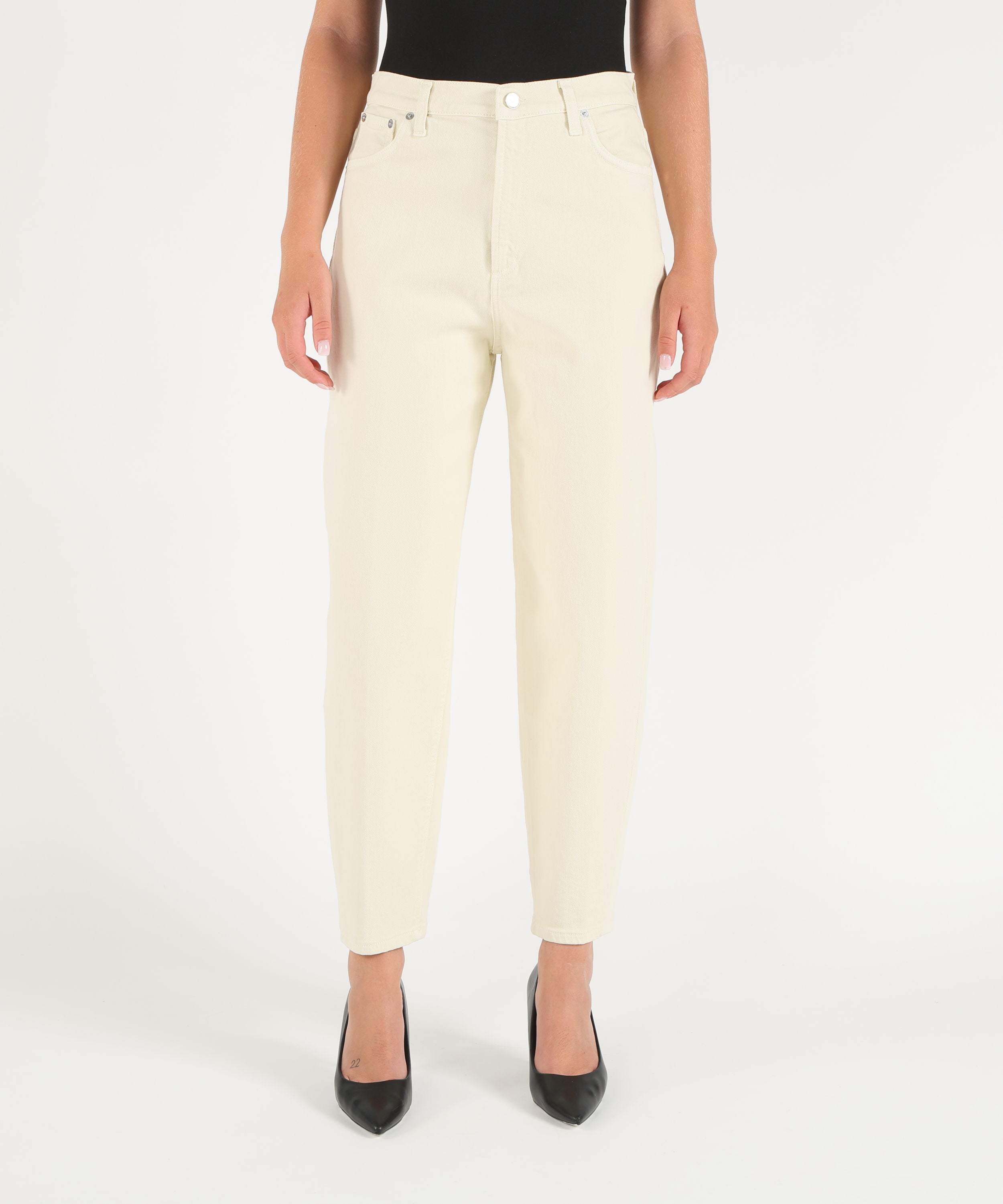 Jeans DONDUP Bessie Women's Loose-Fit Trousers Avorio | DONDUP