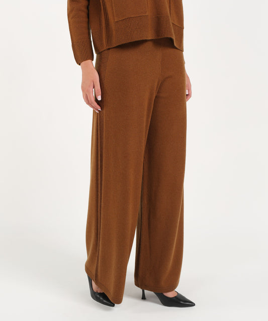 Trousers PENNYBLACK Wide-leg knit trousers Marrone | PENNYBLACK
