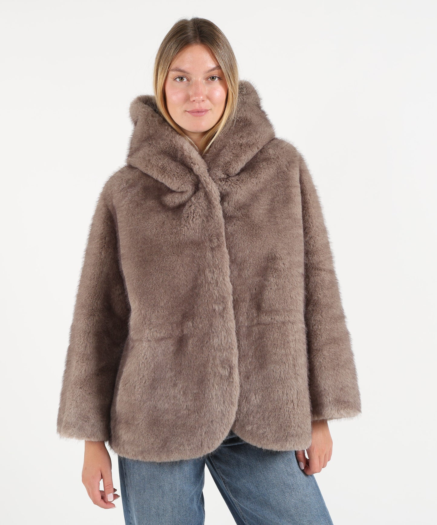 BULLY Eco pelliccia con cappuccio