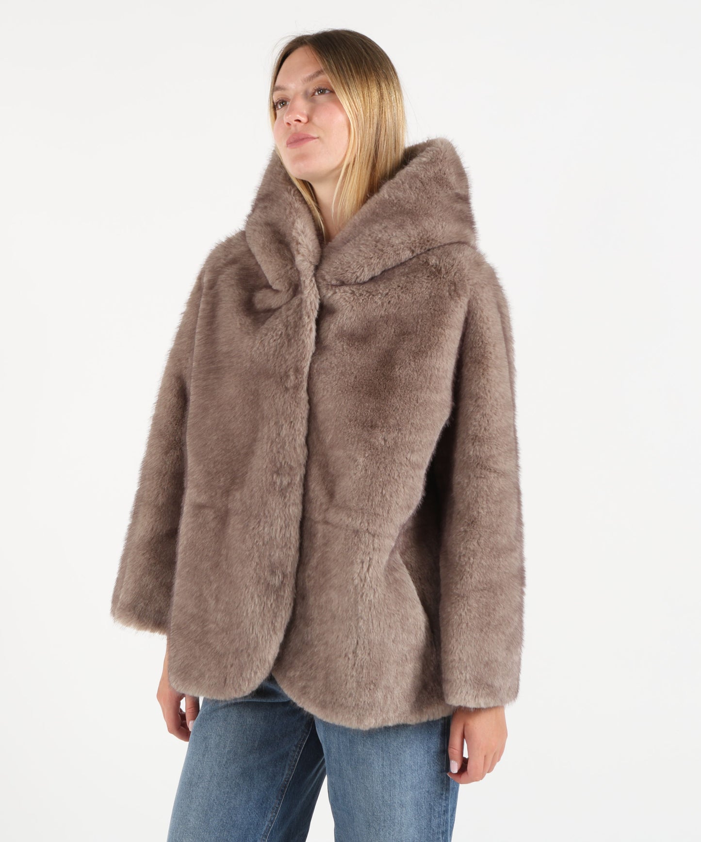 BULLY Eco pelliccia con cappuccio