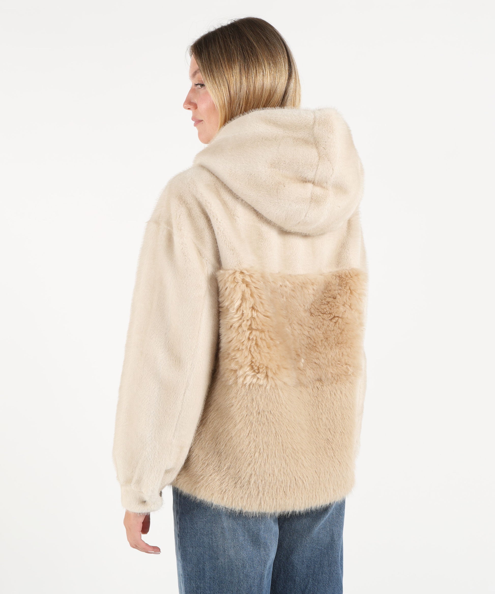 Pellicce BULLY Eco pelliccia con cappuccio Beige | BULLY