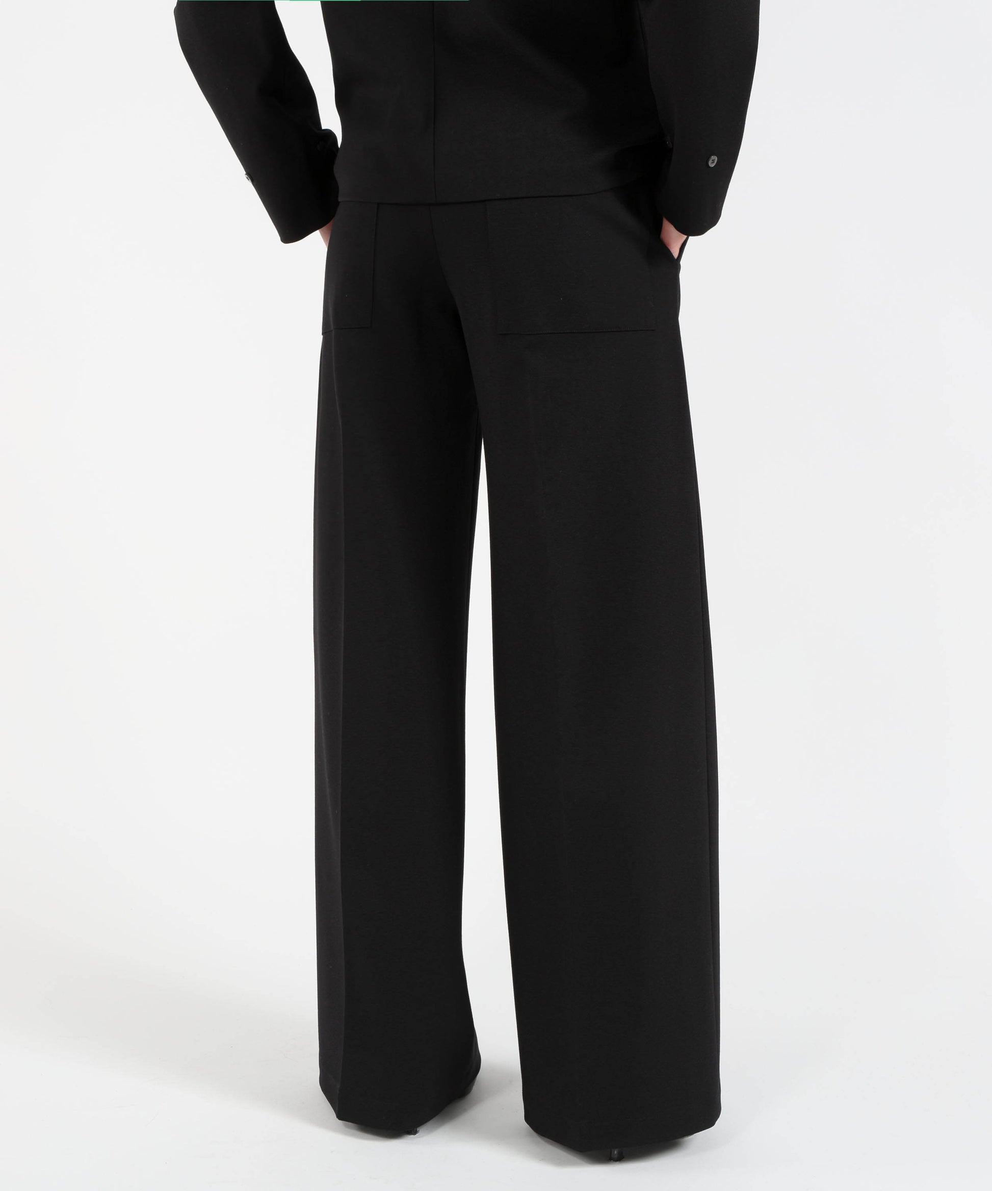 Pantaloni LIVIANA CONTI Pantaloni Wide Leg con Vita Elasticizzata ethan Nero | LIVIANA CONTI