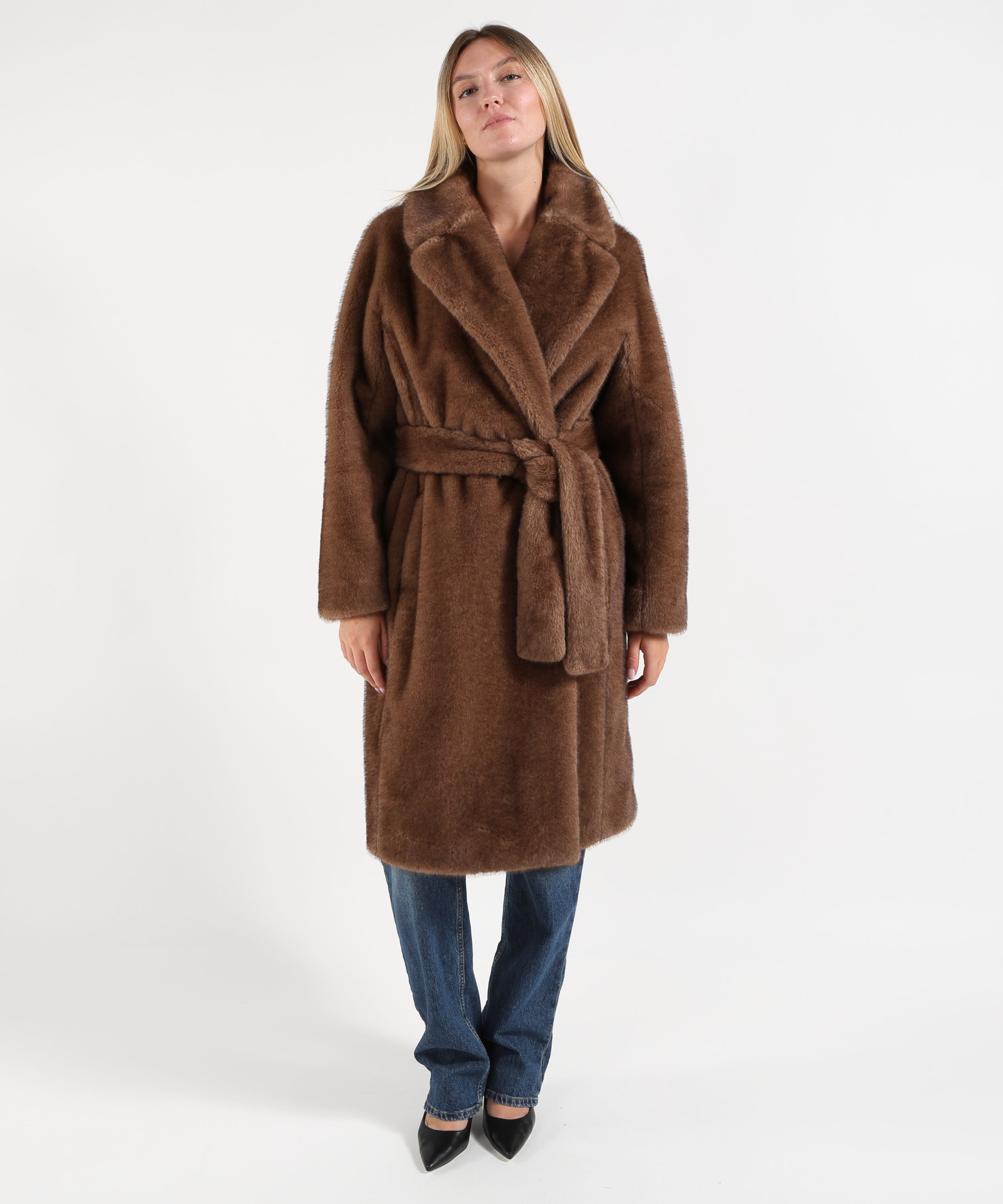 Pellicce 'S MAX MARA Cappotto in eco pelliccia miss Marrone | 'S MAX MARA