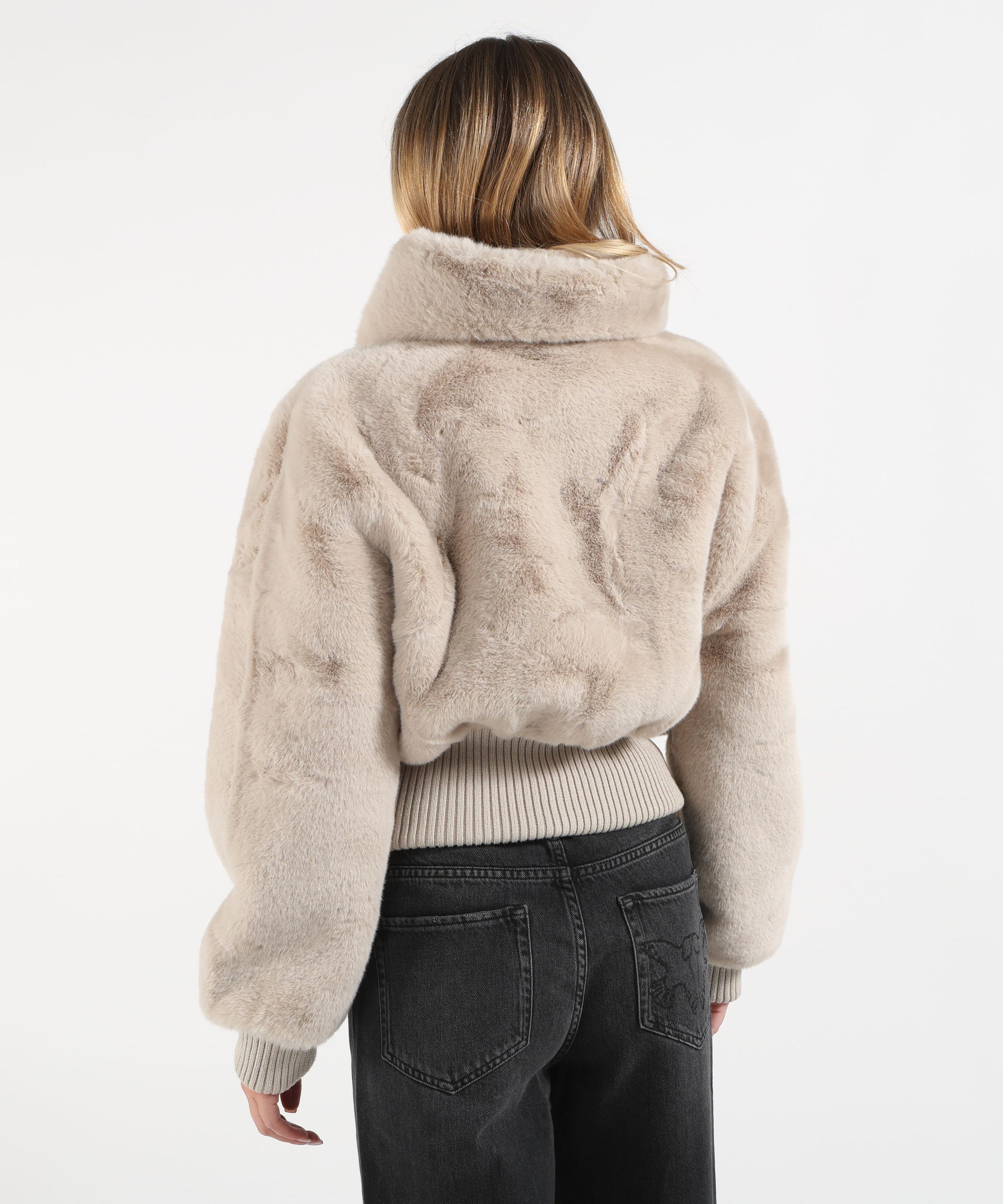 Pellicce PINKO Bomber in tessuto effetto pelliccia Beige | PINKO