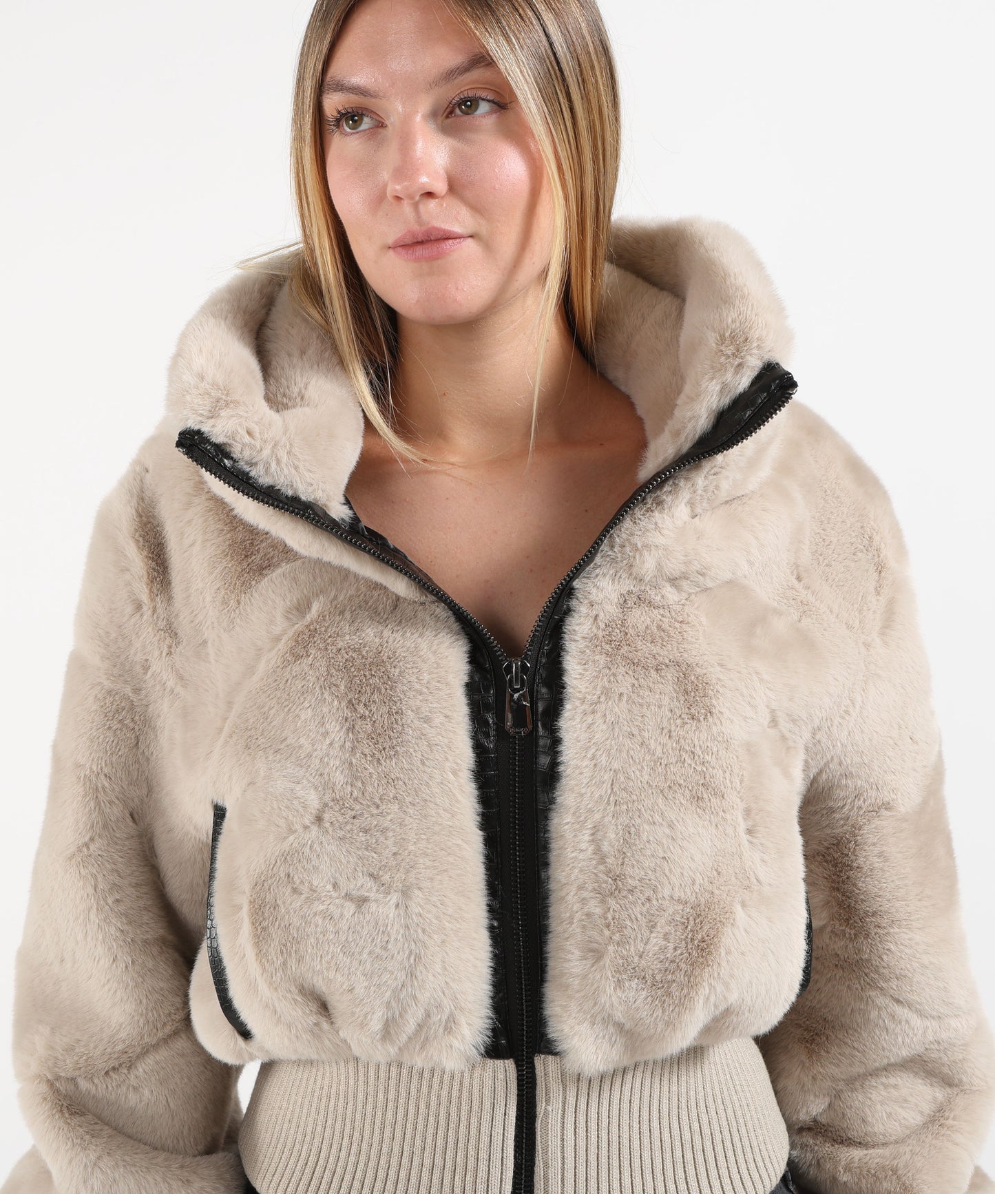 PINKO Bomber in tessuto effetto pelliccia