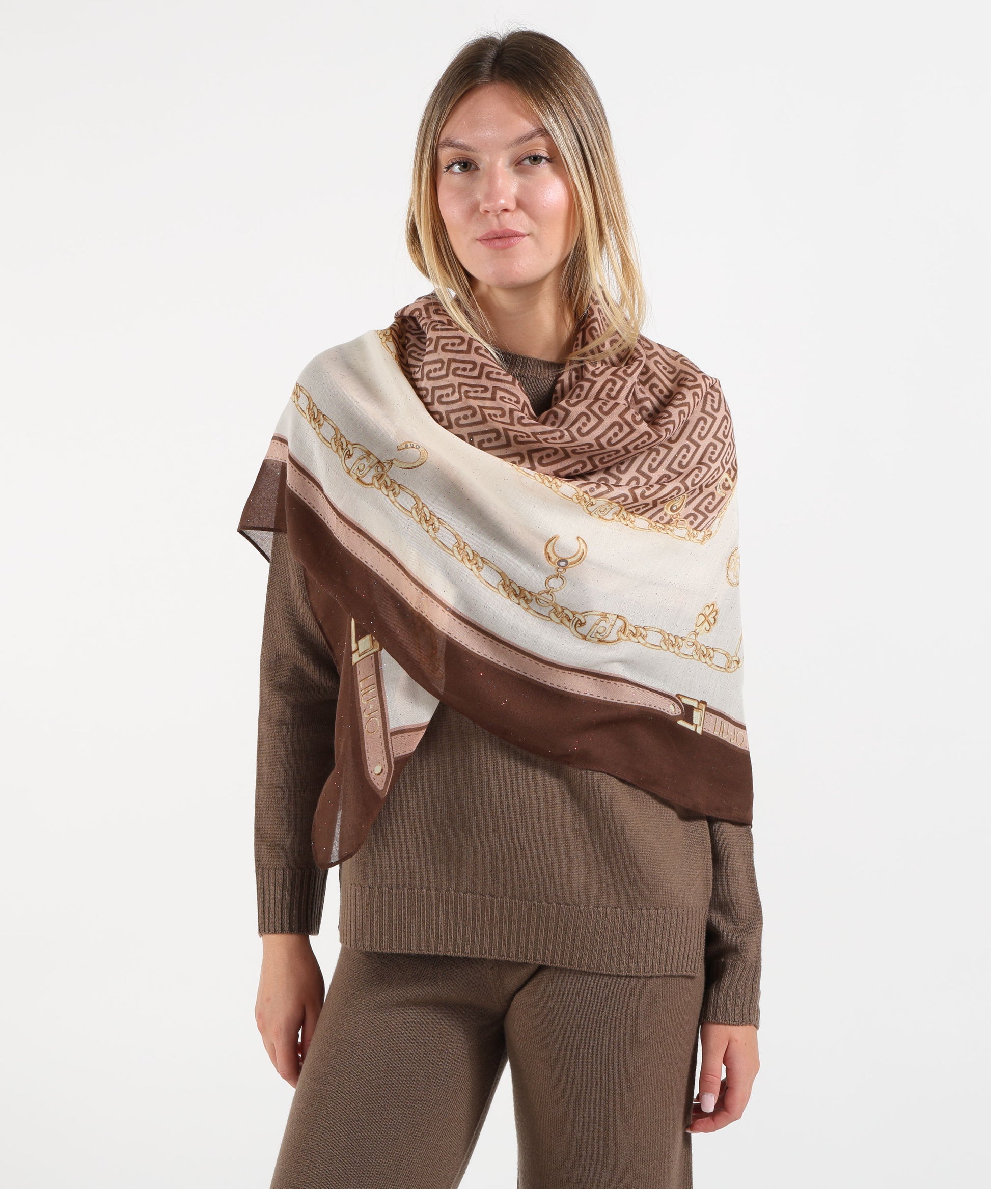 Foulard LIUJO SOFT Foulard grande con stampa charms Testa di moro | LIUJO SOFT
