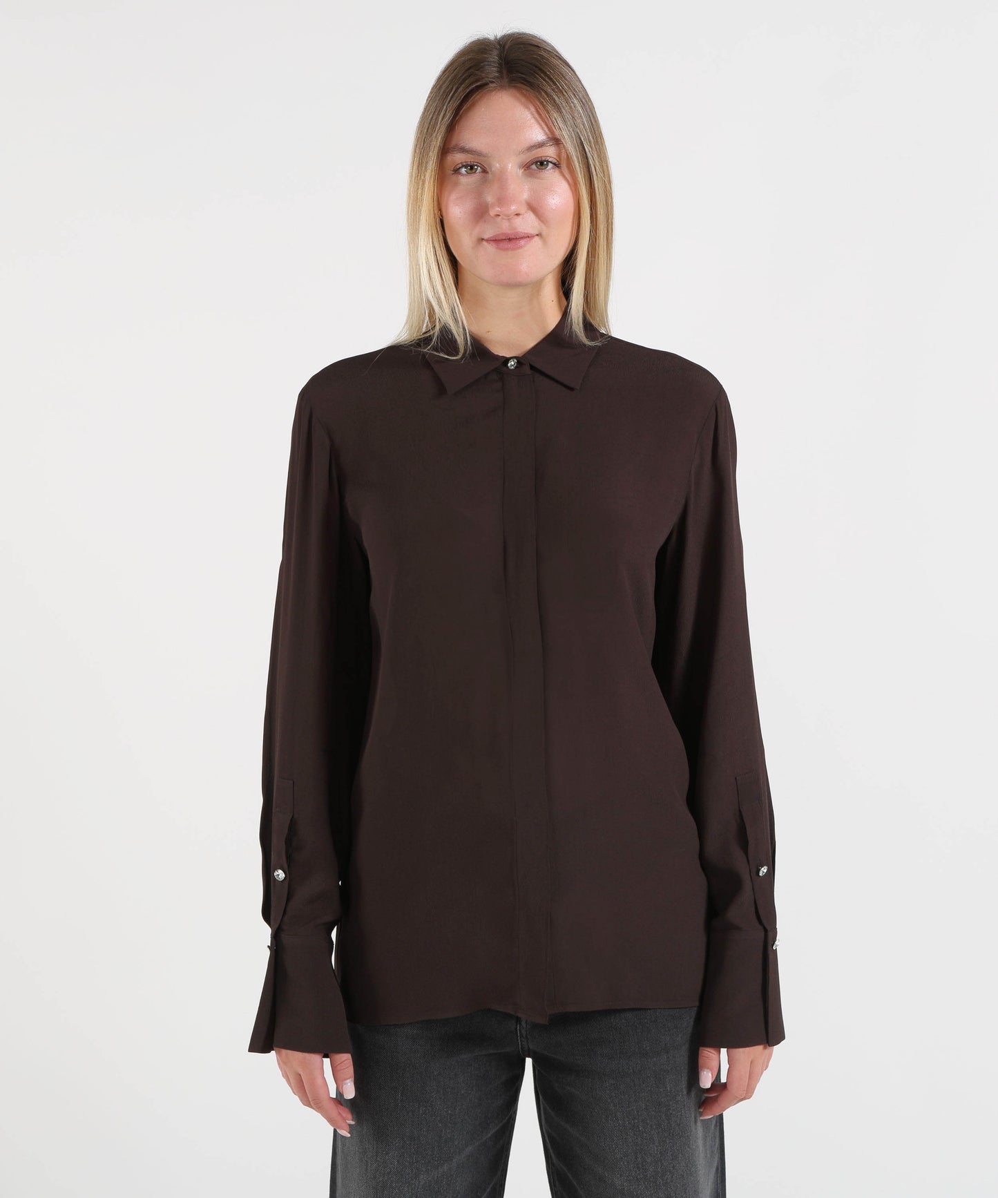 LIUJO BLACK Camicia in crêpe de chine