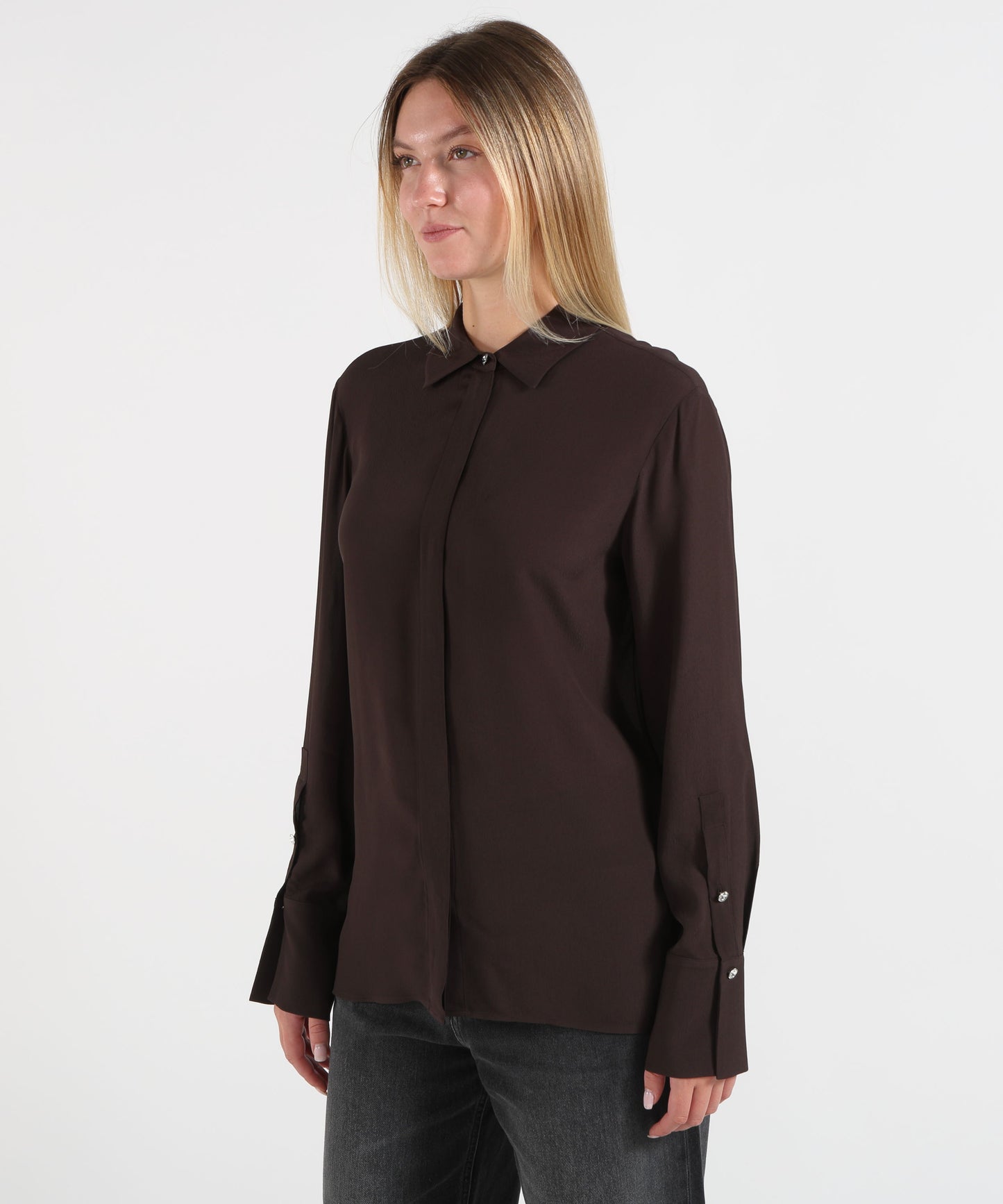 LIUJO BLACK Camicia in crêpe de chine