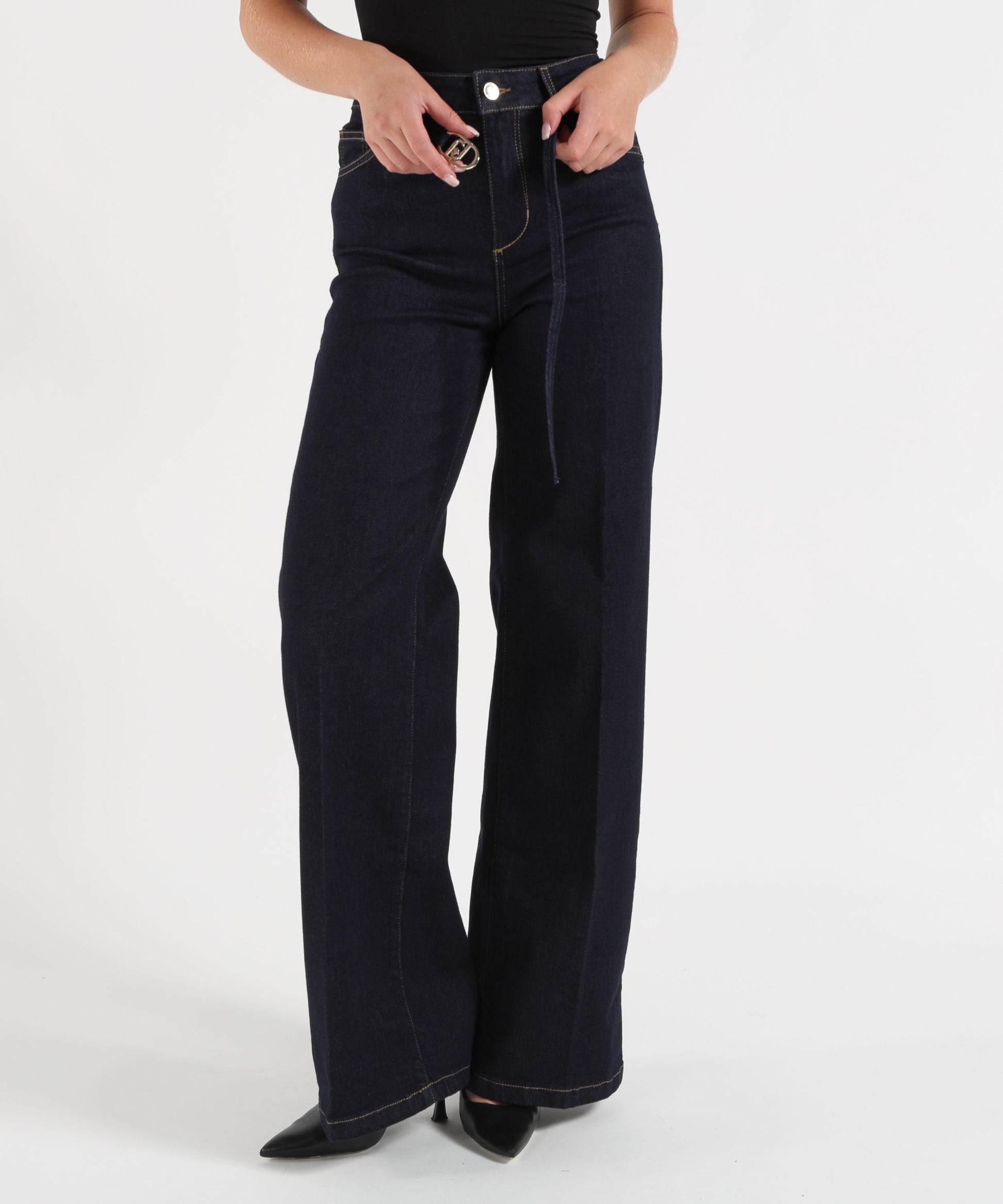 Jeans LIUJO denim Jeans flare con cintura Denim scuro | LIUJO denim