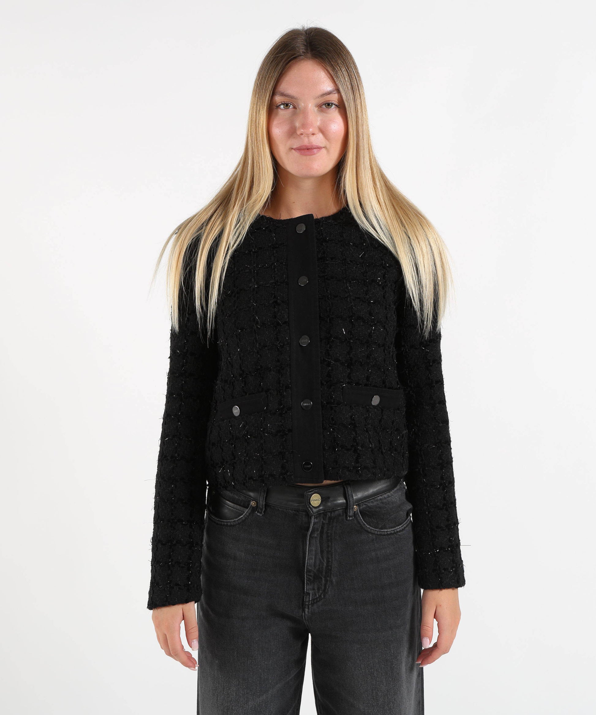 Camicie LIUJO denim Giacca in bouclé Nero | LIUJO denim