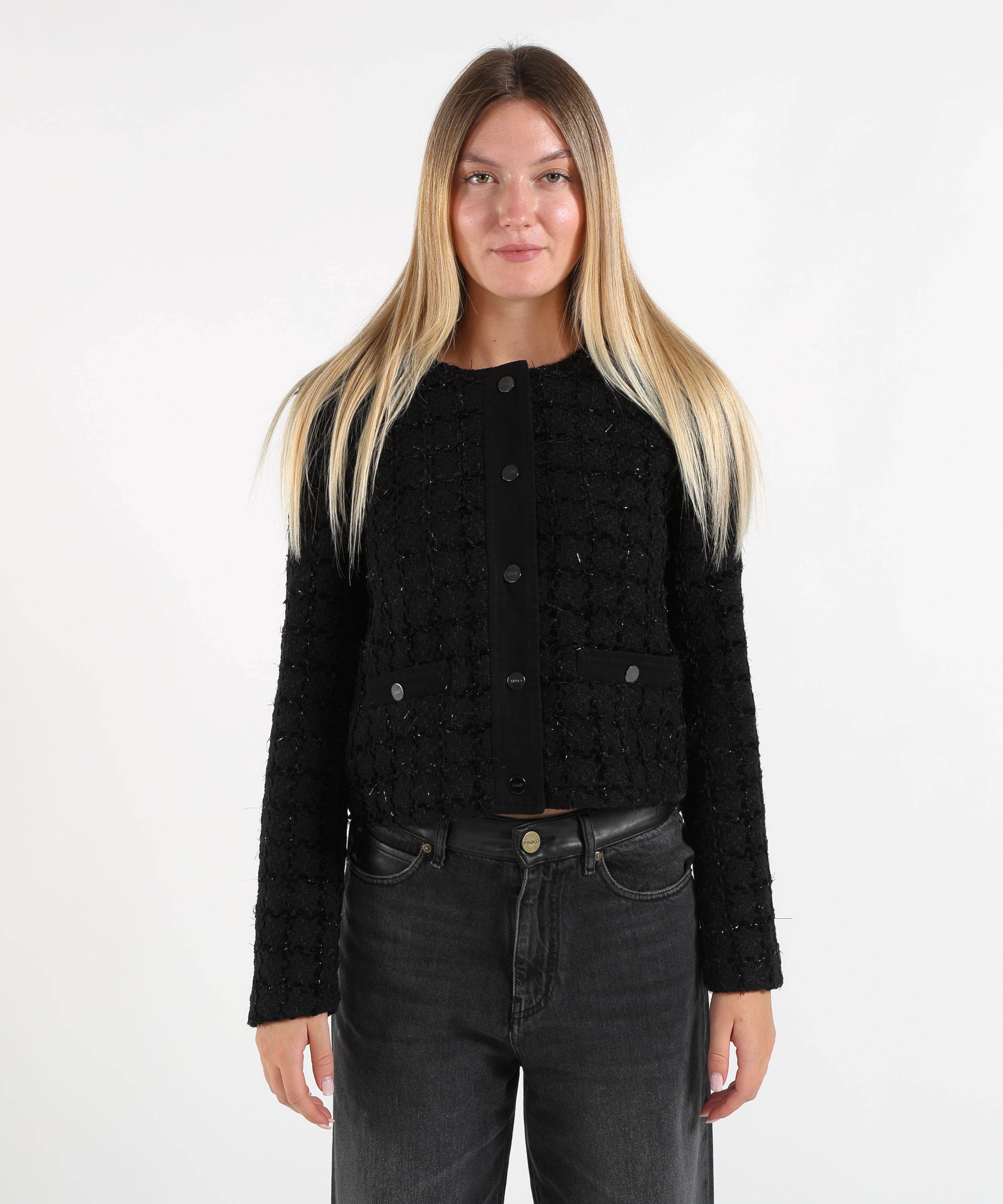 Camicie LIUJO denim Giacca in bouclé Nero | LIUJO denim